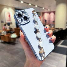 Load image into Gallery viewer, Luxury Love Heart Elegant Sparkle Case With Chain Bracelet Strap Soft Protective Bumper Cover Compatible with iPhone  Bracelet soft case for iPhone 12 Pro Max 11 pro max X XS XR 7 8 Plus Stylish Phone Cover
