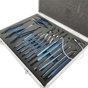 21PCS Titanium Alloy/Stainless steel Eye Ophthalmic Set Instrument Eye Micro Tweezers Scissors Needle Holder Set Surgical Tools