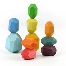 Load image into Gallery viewer, Wooden Sorting Stacking Rocks Montessori Toy
