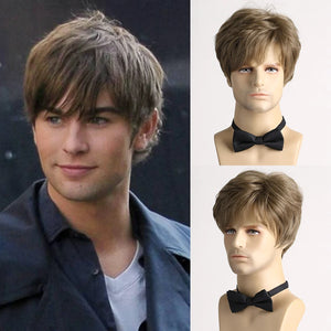 Short  Natural Curly Hair For Male Young Men Heat Resistant Fiber Synthetic Wigs