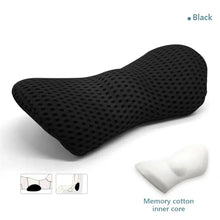 Load image into Gallery viewer, Breathable Memory Foam Lumbar Support Pillow – Waist Cushion for Bed, Office, and Car Seat Comfort
