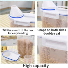 Load image into Gallery viewer, Airtight Pet Food Storage Container with Measuring Cup – 1.5kg/2kg Plastic Dog &amp; Cat Food Pail, Moisture-Proof Sealed Jar
