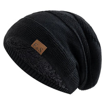 Load image into Gallery viewer, New Unisex Slouchy Winter Hats Add Fur Lined Men And Women Warm Beanie Cap Casual Label Decor Winter Knitted Hats
