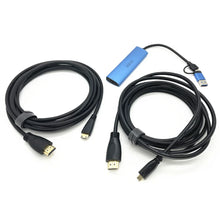 Load image into Gallery viewer, 2in1 USB &amp; Type-C to Micro / Mini HDMI-compatible Video Capture Card Live Streaming Cable for Sony Canon Nikon Fuji Camera PC 4K

