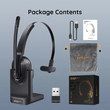 Load image into Gallery viewer, EKSA - H5 Bluetooth 5.0 Headsets, PC Wireless Headphones, 2 Mics ENC Earphones, with Charging Base USB Dongle for Office
