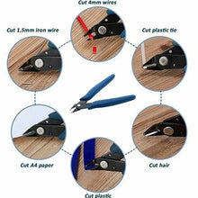 Load image into Gallery viewer, NJBLZQ Pliers Carbon Steel Pliers Electrical Wire Cable Cutters Cutting Side Snips Flush Pliers Nipper Home Hand Tools Blue
