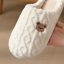 Load image into Gallery viewer, Winter Fluffy Shoes Women Cotton Slippers Cartoon Bear Thick Sole Warm Slides Men Female Couple House Indoor Plush Flat Shoes
