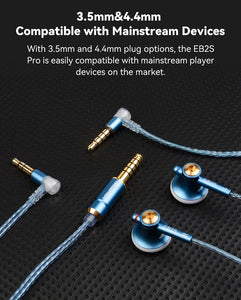 NiceHCK EB2S PRO HIFI Wired Microphone Earphone 15.4mm Dynamic Unit Earbud Bass Headset With Silver Plated OCC Mixed Cable IEM