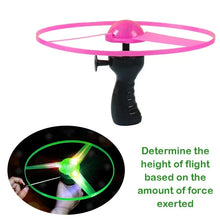 Load image into Gallery viewer, Pull Wire Glow UFO – Spinning LED Flyer Toy for Kids Outdoor Fun
