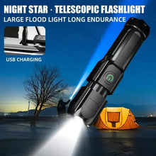 Load image into Gallery viewer, LED Camping Torch Flashlight High Power Rechargeable USB Spotlight Zoom Lantern Built-in Battery For Fishing Outdoor Waterproof
