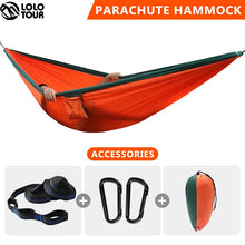 Load image into Gallery viewer, 300x200cm Large Camping Hammock Holds 700lbs 2 People Travel Hanging Sleeping Bed with Tree Straps Camping Gear for Backpacking
