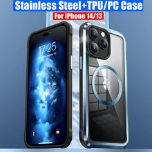 Load image into Gallery viewer, Waterproof For iPhone 14 13 12 11 Pro Max Case Red Clear Cover Diving Underwater Swim Outdoor Sports Built-in Screen Protector Full Body Heavy Duty Protective Cover for iPhone
