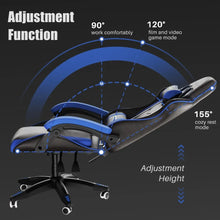 Load image into Gallery viewer, Gaming Chair PU Leather Office Chair, Reclining Racing Game Chair Back and Seat Height Adjustable Swivel Recliner

