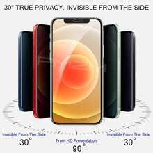 Load image into Gallery viewer, 3Pcs Privacy Glass For iPhone 11 12 13 Pro Max Screen Protectors Anti-spy Tempered Glass For iPhone XR XS Max Se 6 7 8 Plus Tempered Glass Anti Spy Privacy Glass Screen Protector For iPhone
