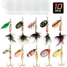 Load image into Gallery viewer, Metal Spoon Spinner Lure Set (10pcs) – 2–8g Fishing Spoonbait Crankbait Wobblers for Pike, Bass, Trout &amp; Saltwater Freshwater Fishing
