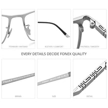 Load image into Gallery viewer, FONEX Titanium Square Glasses – Ultralight Men’s High-End Eyewear
