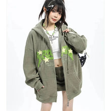 Load image into Gallery viewer, Women’s Y2K Embroidered Zip-Up Hoodie – Fashionable Autumn Long Sleeve Streetwear Top
