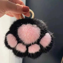 Load image into Gallery viewer, Cat Paw Plush Keychain – Cute Fluffy Faux Fur Pendant for Bags &amp; Keys

