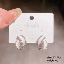 Load image into Gallery viewer, White Flower &amp; Butterfly Dangle Earrings – Acrylic Pearl Heart Jewelry
