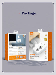LDNIO Power Strip Adapter for Europlug 4 USB Output Electrical Socket With Extension Cable Surge Protector Home Plug SE2435