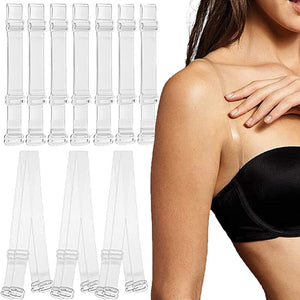 3 Pairs Transparent Bra Straps Invisible Detachable Silicone Women's Elastic Belt Adjustable Non Slip Intimates Shoulder Strap
