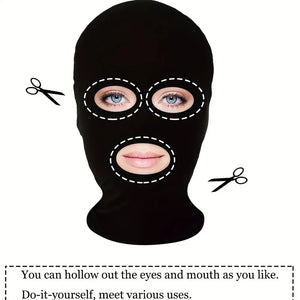 Black Full Face No Hole Cover Hat Women Men Army Tactical Cs Balaclava Cap Sun Uv Protection Bike Motorcycle Multi-Hole Ski Mask