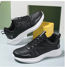 Load image into Gallery viewer, Women Running Shoes PU Leather Lace-up Men Warm Light Walking Sneaker Fitness Sport Flats Comfortable Black Size 35-44 Loafers
