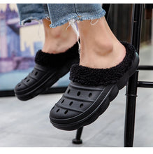 Load image into Gallery viewer, Waterproof cotton slippers for men winter 2024 new cashmere thickened warm waterproof non-slip indoor shoes
