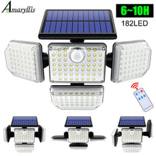 Load image into Gallery viewer, Solar Outdoor Security Light – 182/112 LED Floodlight with 3 Adjustable Modes, IP65 Waterproof Motion Sensor Lamp for Garage, Garden &amp; Yard

