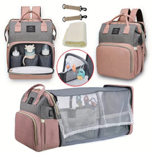 Load image into Gallery viewer, Mommy Bag Lightweight Portable Folding Crib Bed Large-capacity Travel Maternity Bags Baby Backpack Female Mommy Outting Bag
