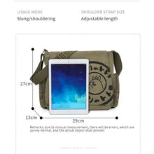 Load image into Gallery viewer, Vintage Cartoon Canvas Messenger Bag – Large Capacity Tote Handbag
