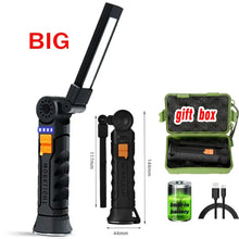 Load image into Gallery viewer, 1pc COB LED Work Light Dimmable USB Rechargeable LED Flashlight Inspection Lamp With Magnet&amp;Hook 14500/18650 Battery Torch light
