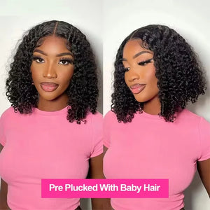Short Curly Bob Wigs Human Hair 100% Water Wave Bob Wig Pre Plucked 13x4 Frontal Lace Front Human Hair Wigs For Women On Sale