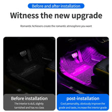 Load image into Gallery viewer, LED Car Interior Ambient Lights Kit - RGB Foot Strip Lighting with Remote &amp; App Music Control
