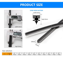 Load image into Gallery viewer, Car Wiper blade Windscreen Strips 14&quot;16&quot;17&quot;18&quot;19&quot;20&quot;21&quot;22&quot;24&quot;26&quot;28&quot; 10mm FR Insert Natural Rubber Strip Car Accessories 1Pcs
