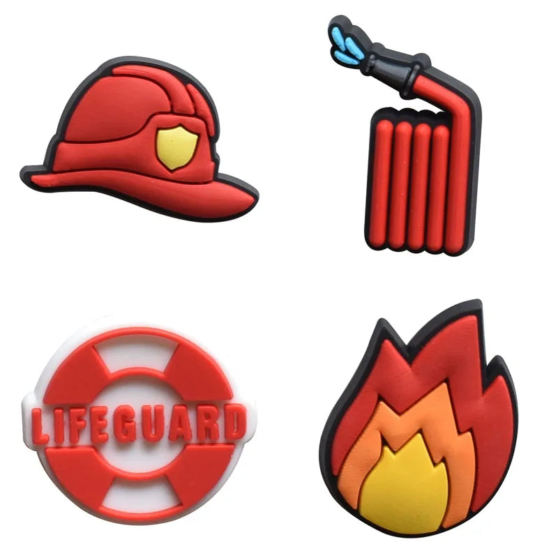 Fireman Shoe Charms for Crocs Accessories Kids Clogs Pins Boy Girls Badges Men Jeans Women Decorations Buckle Shoes Accessories