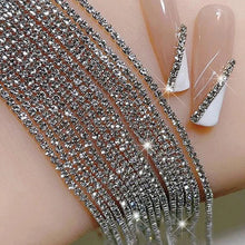 Load image into Gallery viewer, 100/50cm Luxury Crystal Chain Nail Charms - 1.5/2mm Clear &amp; AB Diamond Nail Art Decoration
