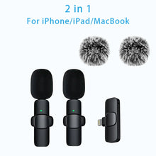 Load image into Gallery viewer, New Wireless Lavalier Microphone Portable Audio Video Recording Mini Microphone for iPhone Android PC Camera Live Gaming Phone
