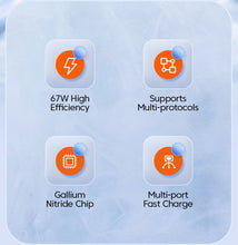 Load image into Gallery viewer, Toocki 67W GaN Charger Quick Charge 4.0 PD3.0 Fast Charging Type C Charger for Macook iPhone 14 13 12 Pro Max Samsung S23 Xiaomi
