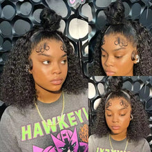 Load image into Gallery viewer, Short Curly Bob Wigs Human Hair 100% Water Wave Bob Wig Pre Plucked 13x4 Frontal Lace Front Human Hair Wigs For Women On Sale
