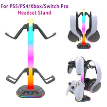 Load image into Gallery viewer, For Playstation5 Controller Holder Earphone Hanger Accessories Gaming RGB Headphone Stand for Desktop Gamer PS4 Xbox PS5 Gamepad
