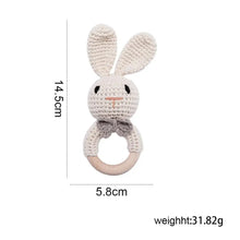 Load image into Gallery viewer, Crochet Animal Rattle Baby Toy Montessori Teether
