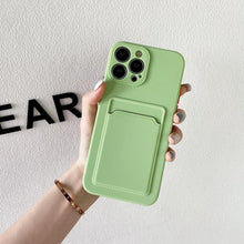 Load image into Gallery viewer, White Luxury Card Holder Phone Case for iPhone 13 12 Pro Wallet Soft Back Cover Shockproof  Cute Protective Case for iPhone Cute Case With Card Holder
