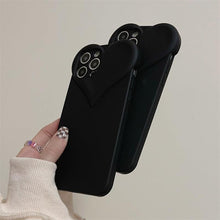 Load image into Gallery viewer, Fashion Cool Black Love Heart Phone Case For iPhone 14 13 Pro Max 12 11 XR XS Dustproof Soft Shockproof Back Cover  Luxury Soft Back Cover Raised Full Camera Protection Bumper Silicone Shockproof Phone Case
