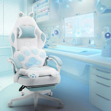 Load image into Gallery viewer, Gaming Chair, Cute with Cat Ears Paw Lumbar and Cushion,Ergonomic Computer Chair with Footrest, Reclining, Computer Chair
