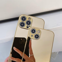 Load image into Gallery viewer, Luxury Clear Back Mirror Shock-Absorption Anti-Scratch Bright Reflection Protective Case Cover Silver Golden Mirror Shockproof Case for iPhone 14 13 12 Pro Max 11 X XR XS 8Plus iphone Hard Back Cover
