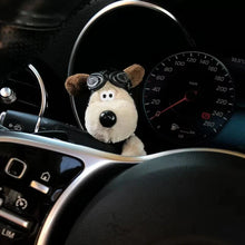 Load image into Gallery viewer, Kawaii Plush Puppy Clutch Decoration – Cute Dog Car Wiper &amp; Turn Signal Switch Ornament with Bowknot | Auto Interior Accessories
