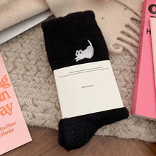 Load image into Gallery viewer, 3Pairs Premium Feel Cute Cat Cozy Hairy Mink Velvet Socks Autumn Winter Hosiery Thickened Plush Warm Sleep Home Fluffy Socks

