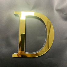 Load image into Gallery viewer, Gold Mirror 3D Letter Wall Stickers – Acrylic Peel &amp; Stick Decor
