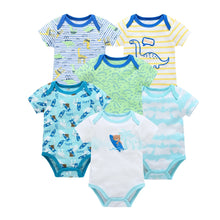Load image into Gallery viewer, 3/6 PCS Baby Cotton Bodysuits Set Short Sleeve Summer Outfits for Newborn Boys &amp; Girls 0–12 Months
